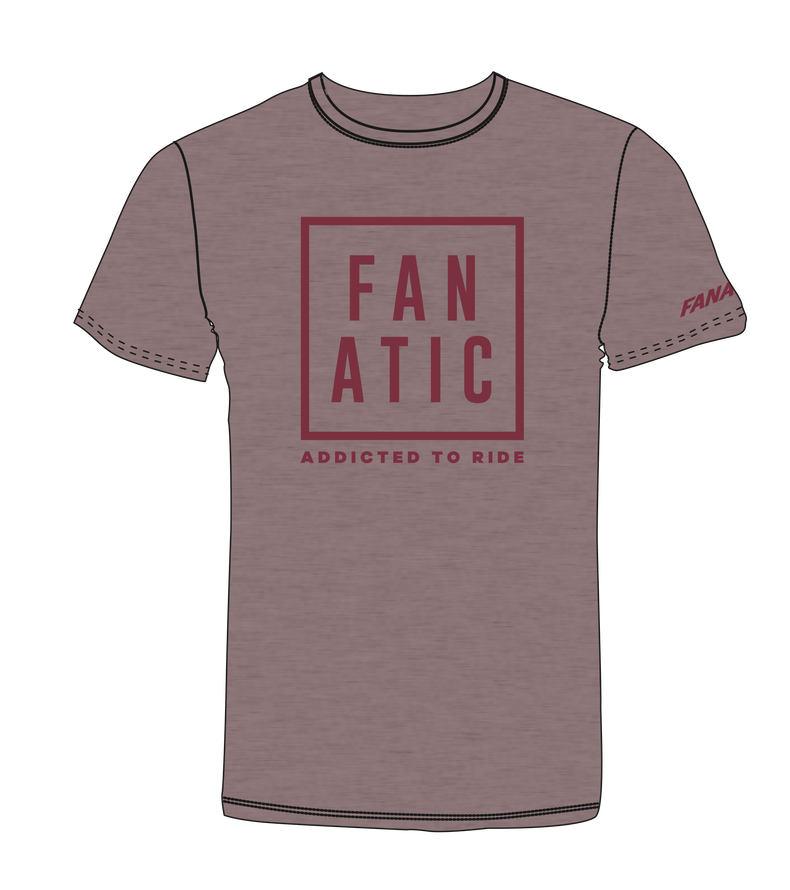 Tee SS Fanatic Addicted - heather cranberry - 48/S