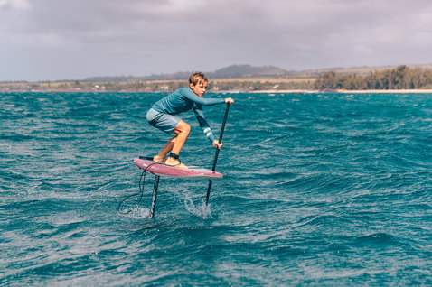 Fanatic Sky SUP foil board during SUP foiling on open ocean
