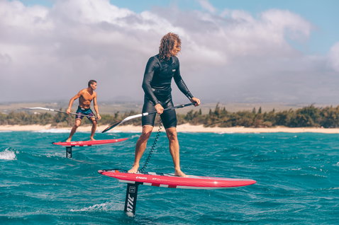Fanatic Sky SUP foil board 6'7" during SUP foiling on turquoise ocean water