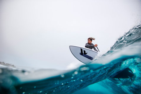 Duotone ProWave LTD SUP surfboard during wave riding on the ocean