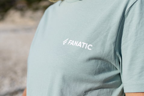 Fanatic SUP Tee unisex short-sleeve t-shirt in sage green with white logo